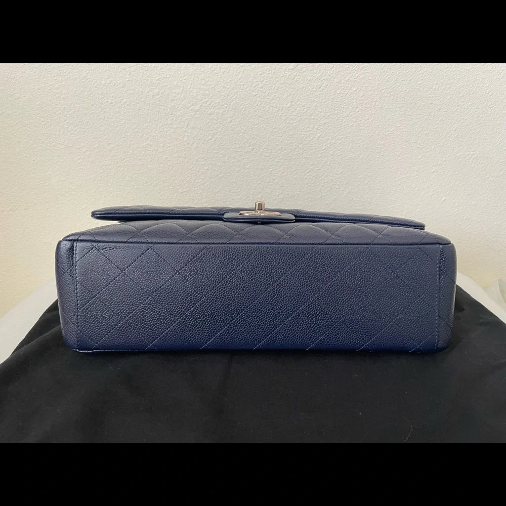 Sold Chanel Navy Caviar Maxi Double Flap bag - Picture 4 of 15
